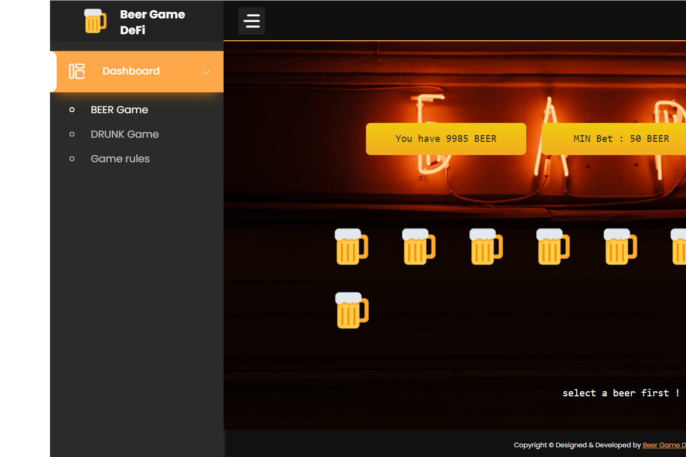 Beer Game Defi DappRadar